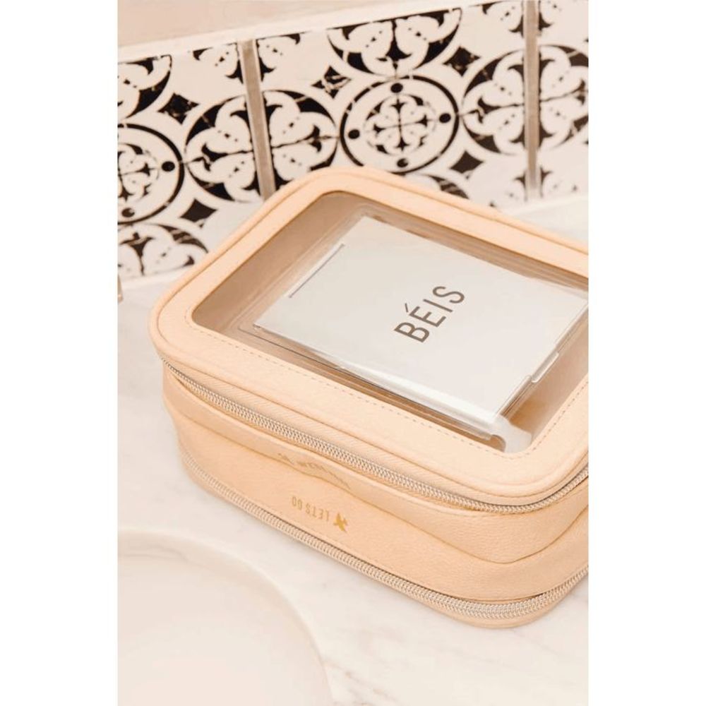 NWT Beis On the Go Essential Cosmetic Case in Beige - Picture 8 of 8
